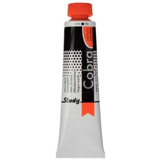 Talens Cobra Study water mixable oil 701 ivory black 40ml. Talens Cobra Study water mixable oil 701 ivory black 40ml.
