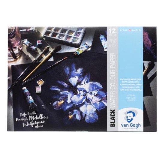 Talens van gogh μπλοκ μαύρο για νερομπογιές Α4 360γρ. Talens van gogh μπλοκ μαύρο για νερομπογιές Α4 360γρ.