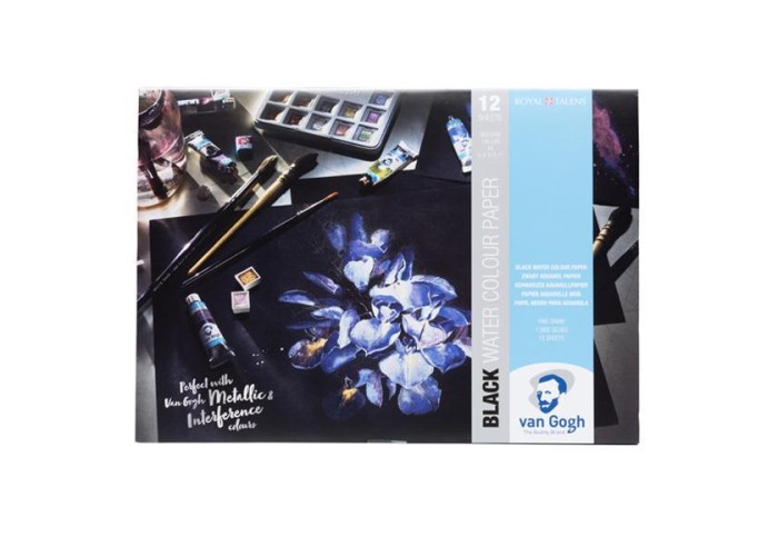 Talens van gogh μπλοκ μαύρο για νερομπογιές Α4 360γρ. Talens van gogh μπλοκ μαύρο για νερομπογιές Α4 360γρ.