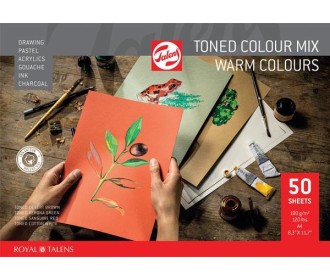 Talens μπλοκ mix θερμών χρωμάτων 50φυλ. Α4 180 γρ. Talens μπλοκ mix θερμών χρωμάτων 50φυλ. Α4 180 γρ.