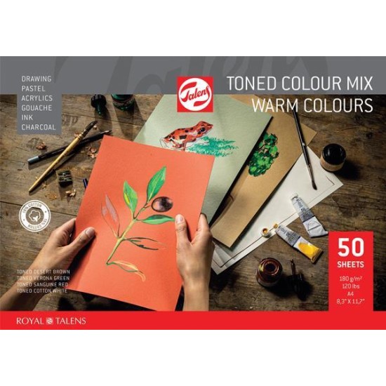 Talens μπλοκ mix θερμών χρωμάτων 50φυλ. Α4 180 γρ. Talens μπλοκ mix θερμών χρωμάτων 50φυλ. Α4 180 γρ.