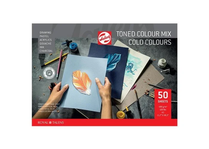 Talens μπλοκ mix ψυχρών χρωμάτων 50φυλ. Α3 50φ. 180 γρ.
