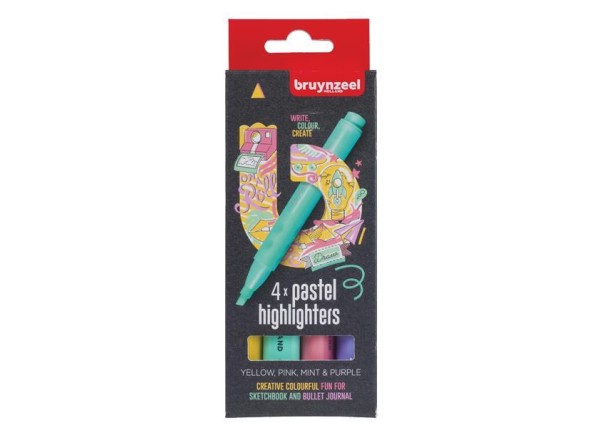 Μαρκαδόροι φωσφορούχοι Bruynzeel College pastel σετ 4τμχ. Μαρκαδόροι φωσφορούχοι Bruynzeel College pastel σετ 4τμχ.