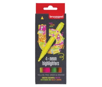 Μαρκαδόροι φωσφορούχοι Bruynzeel College neon σετ 4τμχ.