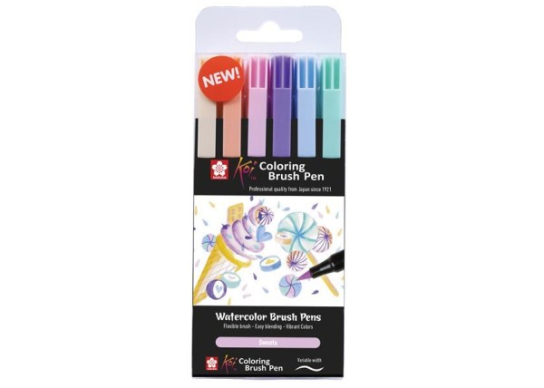 Sakura Koi Sweets brush markers σετ 6 τεμ. Sakura Koi Sweets brush markers σετ 6 τεμ.