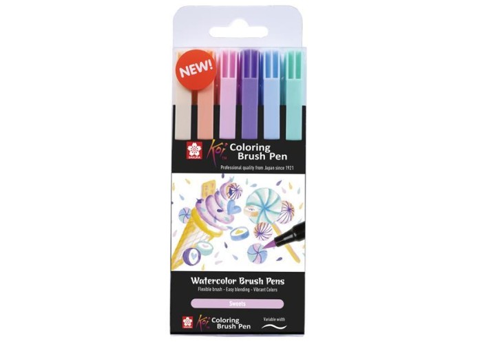 Sakura Koi Sweets brush markers σετ 6 τεμ. Sakura Koi Sweets brush markers σετ 6 τεμ.