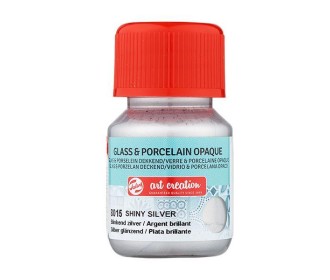 Talens χρώμα glass/porcelain opaque 8015 shiny silver 30ml
