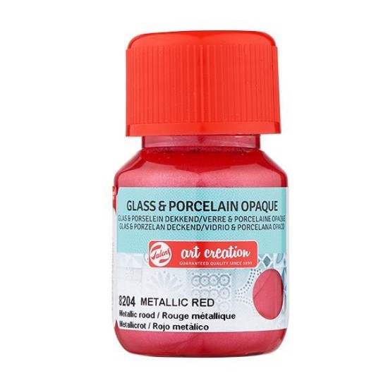 Talens χρώμα glass/porcelain opaque 8204 metal red 30ml Talens χρώμα glass/porcelain opaque 8204 metal red 30ml
