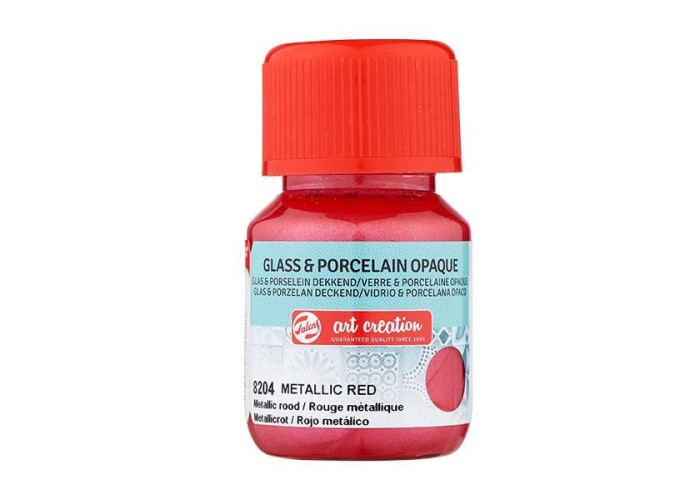Talens χρώμα glass/porcelain opaque 8204 metal red 30ml