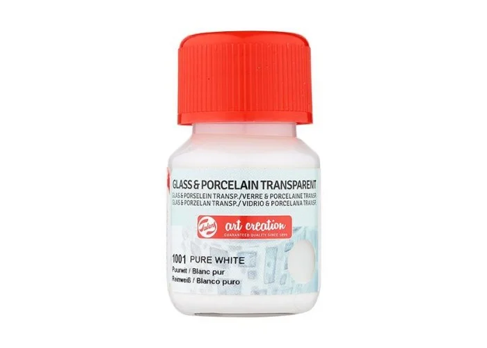 Talens χρώμα glass/porcelain transparent 1001 pure white 30ml