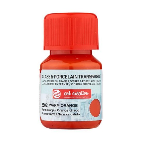 Talens χρώμα glass/porcelain transparent 2502 warm orange 30ml Talens χρώμα glass/porcelain transparent 2502 warm orange 30ml