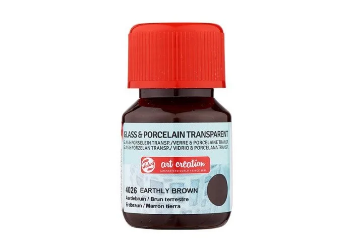 Talens χρώμα glass/porcelain transparent 4026 earthly brown 30ml