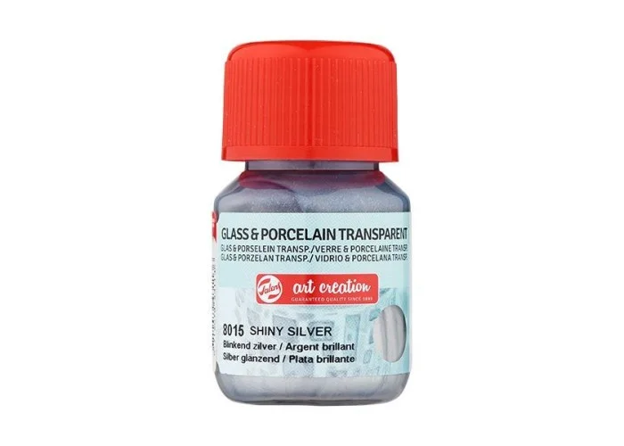 Talens χρώμα glass/porcelain transparent 8015 shiny silver 30ml