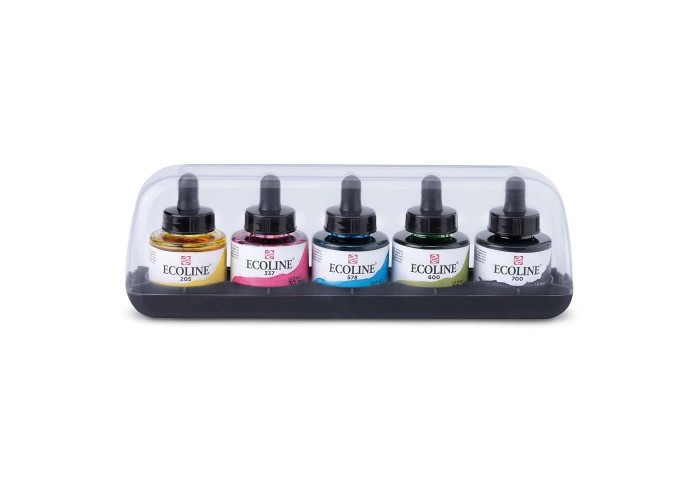 Talens Ecoline υγρό χρώμα για ακουαρέλα σετ 5 τεμαχίων x 30ml
