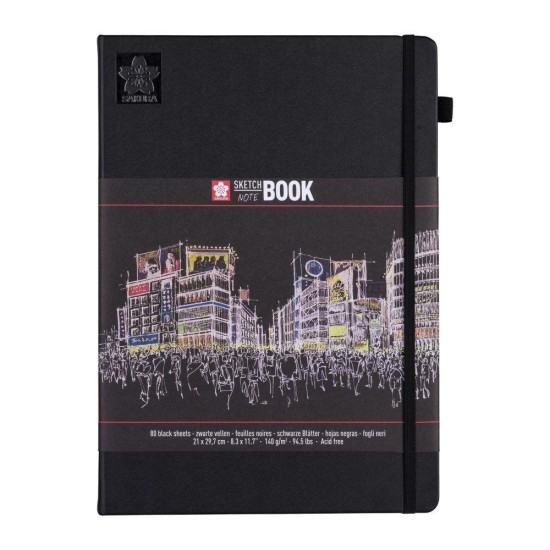 Sakura Sketch/note book μαύρο 80φυλ. 21x29.7εκ. με μαύρο χαρτί Sakura Sketch/note book μαύρο 80φυλ. 21x29.7εκ. με μαύρο χαρτί