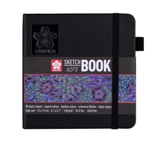 Sakura Sketch/note book μαύρο 80φυλ. 12x12εκ. με μαύρο χαρτί Sakura Sketch/note book μαύρο 80φυλ. 12x12εκ. με μαύρο χαρτί