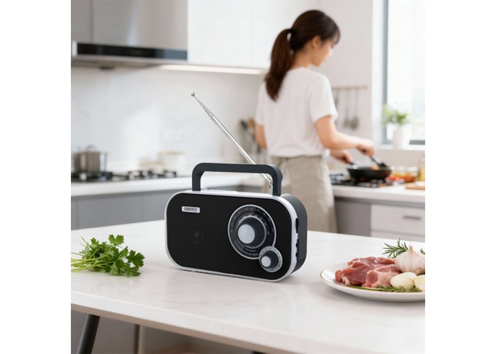 Φορητό ρετρό ραδιόφωνο ρεύματος / μπαταρίας Camry μαύρο