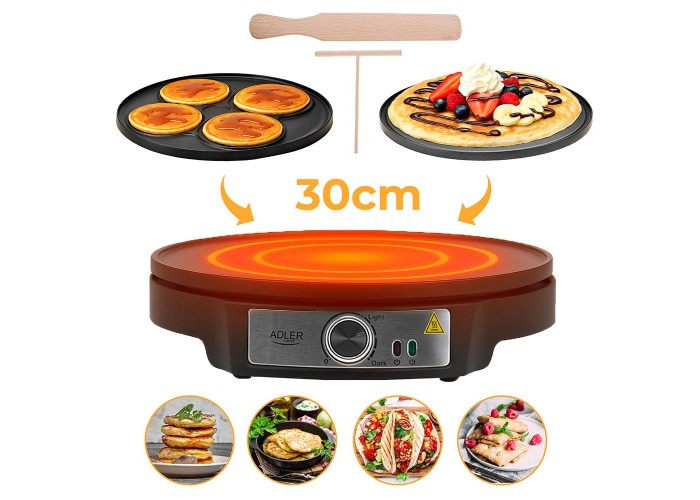 Κρεπιέρα Adler αντικολλητική Φ30εκ. 1600W