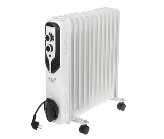Καλοριφέρ λαδιού Adler 2500W με 11 φέτες, θερμοστάτη και ροδάκια λευκό Καλοριφέρ λαδιού Adler 2500W με 11 φέτες, θερμοστάτη και ροδάκια λευκό