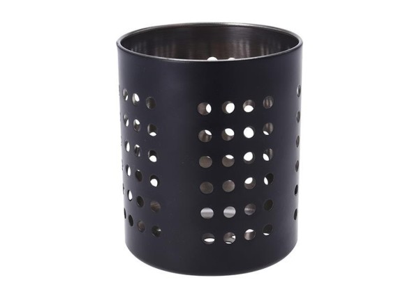 Θήκη για μαχαιροπίρουνα, ανοξείδωτη, μαύρη Ø10,5x13,1εκ. Θήκη για μαχαιροπίρουνα, ανοξείδωτη, μαύρη Ø10,5x13,1εκ.