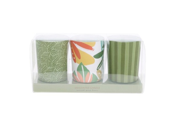 Κεριά αρωματικά σετ 3 τμχ Ø5xY6εκ. Green