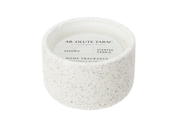 Κερί αρωματικό σε κεραμικό βαζάκι 390γρ. Ø12xY7εκ. ασπρόμαυρο/tabac