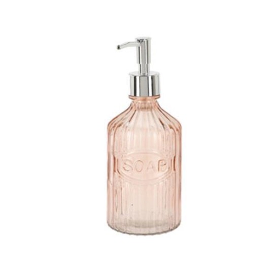Dispenser υγρού σαπουνιού ροζ 450ml Ø8,3xY21εκ. Dispenser υγρού σαπουνιού ροζ 450ml Ø8,3xY21εκ.