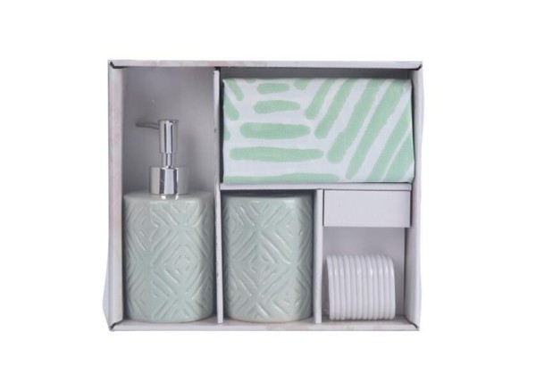 Σετ αξεσουάρ μπάνιου 3 τμχ κεραμικό βεραμάν Σετ αξεσουάρ μπάνιου 3 τμχ κεραμικό βεραμάν