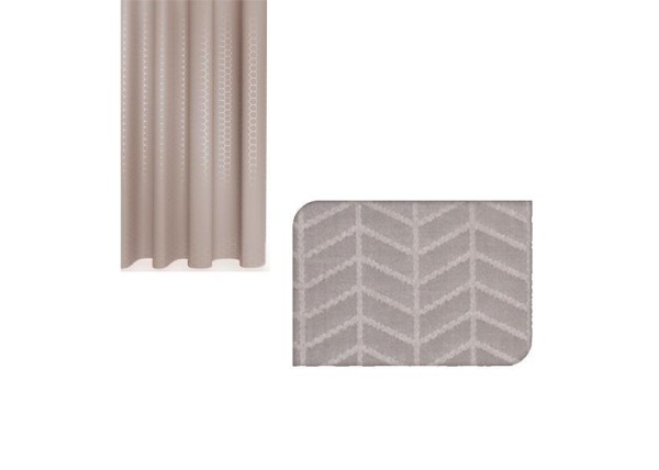 Κουρτίνα μπάνιου 92γρ. με 12 κρίκους γκρι-μπεζ 180x180εκ. Κουρτίνα μπάνιου 92γρ. με 12 κρίκους γκρι-μπεζ 180x180εκ.