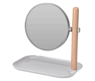 Καθρέφτης μακιγιάζ επιτραπέζιος 22,5x14xY23εκ. εκρού