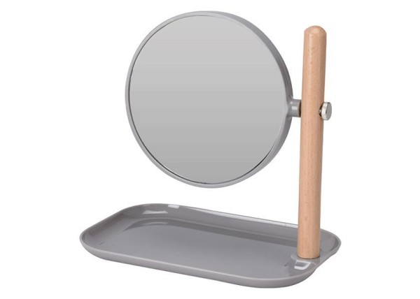 Καθρέφτης μακιγιάζ επιτραπέζιος 22,5x14xY23εκ. γκρι Καθρέφτης μακιγιάζ επιτραπέζιος 22,5x14xY23εκ. γκρι