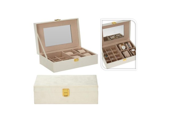 Μπιζουτιέρα ξύλινη, λευκή Y7x25x16εκ.