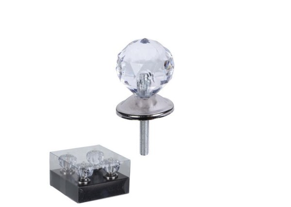 Πόμολα διάφανα σετ 4 τμχ Ø3εκ. σε σχήμα σφαιρικό Πόμολα διάφανα σετ 4 τμχ Ø3εκ. σε σχήμα σφαιρικό