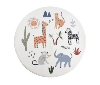 Χαλάκι παιδικό στρογγυλό για αγόρια Ø100εκ. animals I