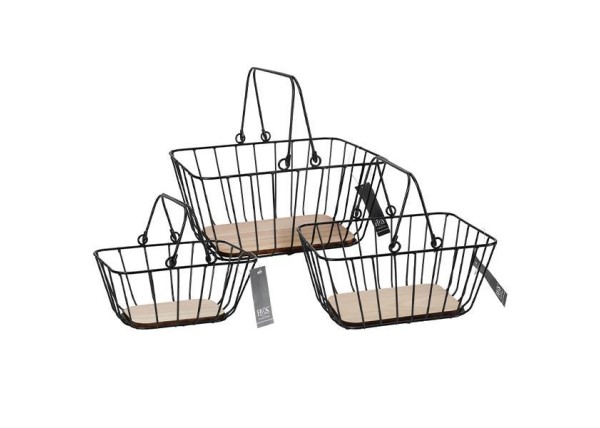 Καλάθια μεταλλικά σετ 3 τεμαχίων Καλάθια μεταλλικά σετ 3 τεμαχίων
