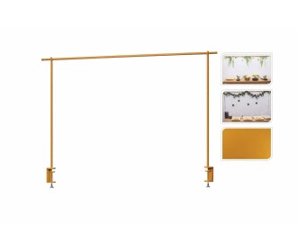 Μεταλλική κρεμάστρα για διακόσμηση τραπεζιού, μουσταρδί135-250εκ.