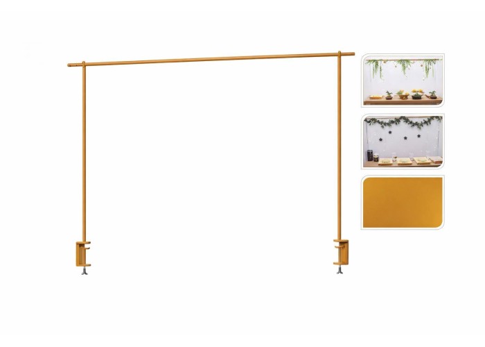 Μεταλλική κρεμάστρα για διακόσμηση τραπεζιού, μουσταρδί135-250εκ.