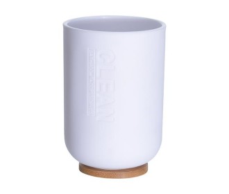 Ποτήρι μπάνιου πλαστικό λευκό Ø7xΥ11εκ. Ποτήρι μπάνιου πλαστικό λευκό Ø7xΥ11εκ.