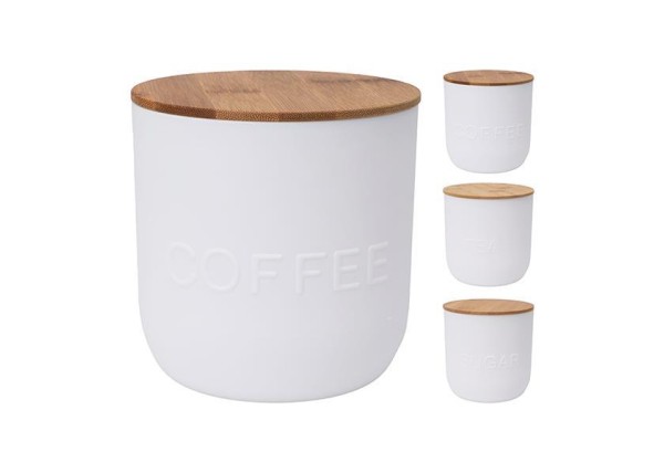 Σετ 3 κουτιά αποθήκευσης coffee/tea/sugar 1000ml πλαστικά Ø12xΥ12εκ. Σετ 3 κουτιά αποθήκευσης coffee/tea/sugar 1000ml πλαστικά Ø12xΥ12εκ.