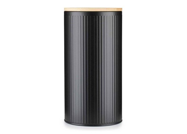 Κουτί αποθήκευσης μεταλλικό μαύρο με bamboo καπάκι Ø10,8xΥ21εκ. Κουτί αποθήκευσης μεταλλικό μαύρο με bamboo καπάκι Ø10,8xΥ21εκ.