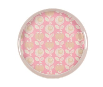 Δίσκος σερβιρίσματός από bamboo Ø30xY4εκ. ροζ