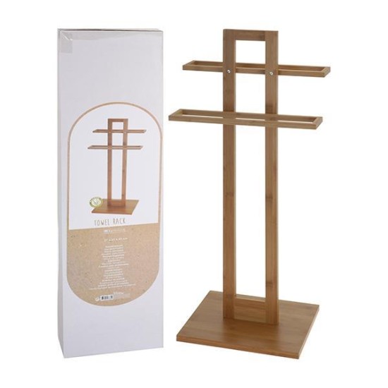 Κρεμάστρα μπάνιου για 2 πετσέτες από bamboo 37x25x85εκ. Κρεμάστρα μπάνιου για 2 πετσέτες από bamboo 37x25x85εκ.