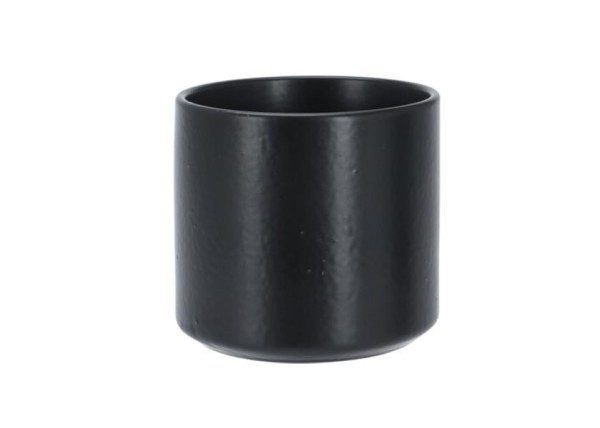 Κασπώ με κυλινδρικό σχήμα από πορσελάνη με μαύρο ματ φινίρισμα Ø11xΥ10εκ.