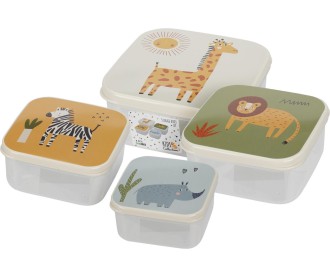 Φαγητοδοχεία σετ 4 τεμαχίων ζώα της ζούγκλας Υ6,5x14x14εκ.