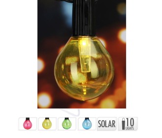 Διακοσμητική γιρλάντα ηλιακή με 10 Led χρωματιστά φωτάκια 50x85mm Διακοσμητική γιρλάντα ηλιακή με 10 Led χρωματιστά φωτάκια 50x85mm