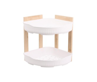 Ραφιέρα μπάνιου γωνιακή bamboo 2 ράφια Υ27x23x23εκ.