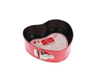 Φόρμα ψησίματος καρδιά κόκκινη με αποσπώμενη βάση Υ7x21x21εκ.