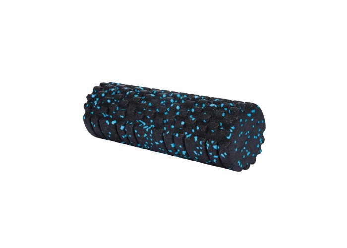 Foam roller γυμναστικής μαύρο γαλάζιο Υ33xØ14εκ.