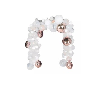 Διακοσμητικό σετ μπαλονιών ροζ-χρυσό 122τεμαχίων