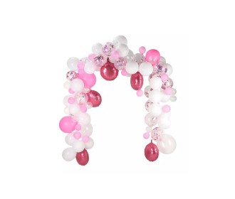 Διακοσμητικό σετ μπαλονιών ροζ 122τεμαχίων